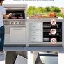 Outdoor Kitchen Drawers, 18.5"W x 22.5"H x 22.5"D Triple Access Drawers, Stainless Steel Flush Mount Cabinets, BBQ Island Drawers Storage with Handle, for Outdoor Kitchens or Patio Grill Station Image 3