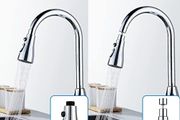 Kitchen Tap Spray Head, 360 degree Swivel Spout, FM22 M24 Kitchen Sink Tap, Tap Faucet Attachment Spray with 3 Modes, Replacement Tap Bubbler Head Aerator,Tap Adapter