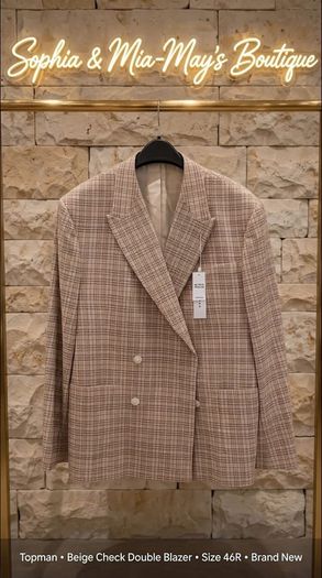 Topman Beige check Blazer