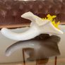 White Ceramic Lily Flower Ceramic Vase Laying Down Lily Shape Vase Image 4
