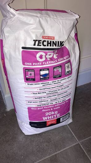 Ogee White Skirting, Flexible Tiles Adhesive
