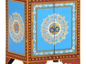 Hand Painted Bedside Cabinet 40x30x50 cm Solid Mango Wood