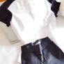 Topshop Black & White Top - Size 6 Image 7