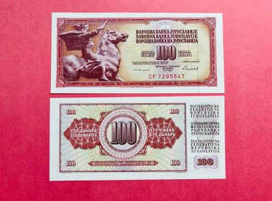 Yugoslavia  100 Dinara. 1986. Pick 90f. ( Uncirculated )