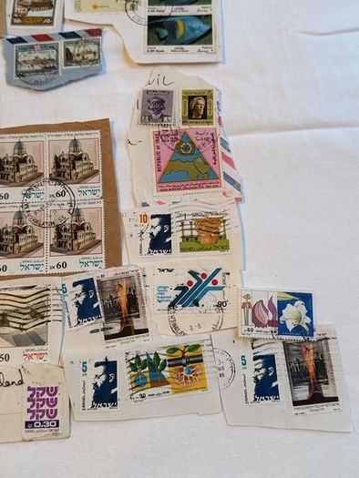 Stamp collection from Qatar, Saudi Arabia, Israel, Jordan, Iraq, Oman and United Arab Emirates