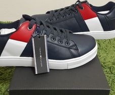 Tommy Hilfiger Unisex Leather Footwear Low Cut Lace-Up Sneaker Blue UK-6.5/EUR-40 Style:T3B4-30509-0739800-/Blue-2024