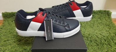 Tommy Hilfiger Unisex Leather Footwear Low Cut Lace-Up Sneaker Blue UK-6.5/EUR-40 Style:T3B4-30509-0739800-/Blue-2024