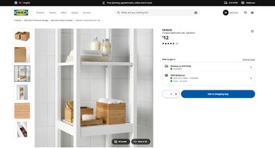 IKEA DRAGAN & TAVELAN Bamboo Bathroom Storage Sets