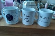 Six by sentiment mugs