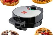 Waffle Maker Iron Machine 700W I Electric I Stainless Steel Mould I Non-Stick Coating I Recipes I Deep Cooking Plates I Adjustable Temperature Control - Black
