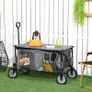 Garden Trolley, Cargo Traile on Wheels, Folding Collapsible Camping Trolley, Outdoor Utility Wagon, Dark Grey Image 5