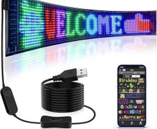 Scrolling Huge Bright Advertising LED Sign  Flexible USB 5V LED Store Sign Bluetooth App Control Custom Text Pattern Animation Programmable LED Display for Bar Party Festival