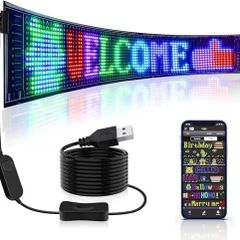 Scrolling Huge Bright Advertising LED Sign  Flexible USB 5V LED Store Sign Bluetooth App Control Custom Text Pattern Animation Programmable LED Display for Bar Party Festival