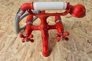 Vintage Retro Red Bath Shower Mixer Tap  Telephone Style