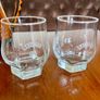 Pair Vintage Footed Hexagon Baileys Irish Cream Glassware Image 2