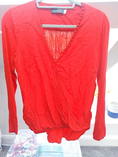 beautiful red blouse, mint velvet, size 12