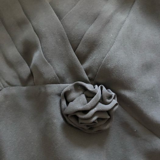 Ann Harvey short sleeve black silk blouse UK22