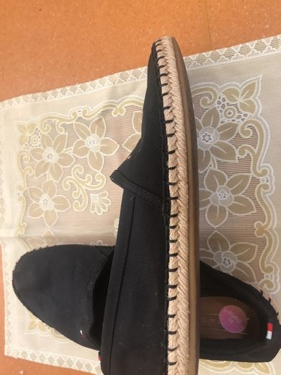 Black Tommy Hilfiger flat espadrilles