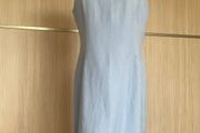 Blue Linen Blend Shift Dress
