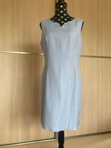 Blue Linen Blend Shift Dress