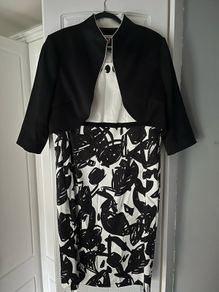 Dress suit, black and dress with bolero jacket