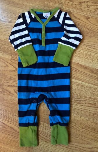 Polarn O Pyret all-in-one 56cm up to 1 month blue green white