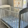 White Baby Cot / Crib with Adjustable Base Image 2