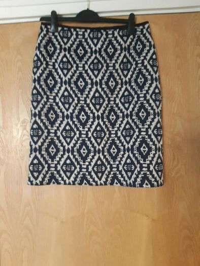 M&S Monochrome Patterened A Line Skirt. S.14.
