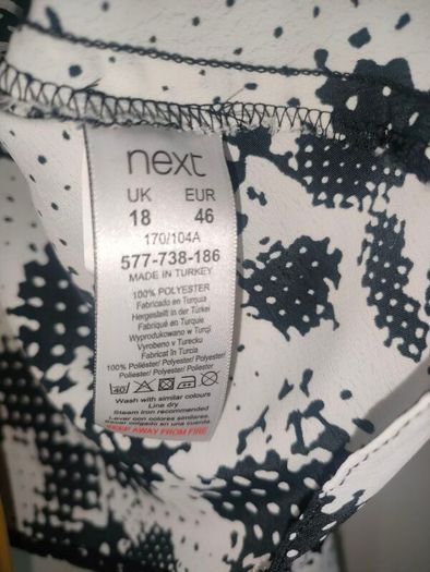 Next monochrome animal print Wrap Blouse Size 18 Postage included