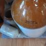 Collection of Eight Antique Stoneware Jars including Two Antique Hot Water Bottles Image 10