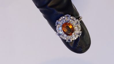 Citrine 0.7 ct Ring 925 Silver New