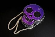 hand made leather skull bag