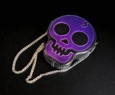 hand made leather skull bag
