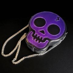 hand made leather skull bag