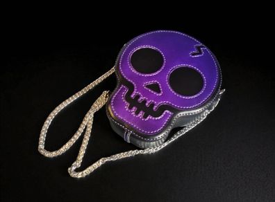 hand made leather skull bag