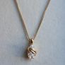 Beautiful Gold Plated Oval Solitaire Pendant Necklace with Chain  Stone Cubic Zirconia Gold, length 18" Image 4
