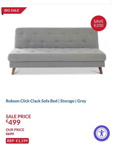 Grey sofa bed