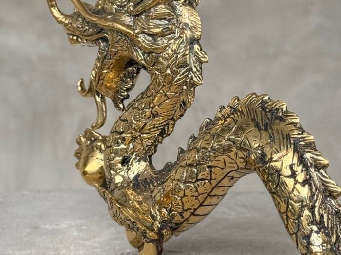 The Dragon And The Pearl - Polished Bronze