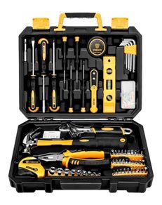 Tool Kit Set Box 100 Pieces Home Repair DIY Tools Basic Hand Toolbox Sets for Home