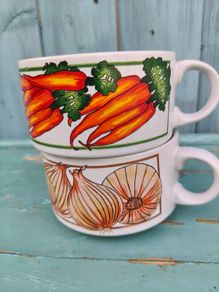 2 x Vintage Soup Mugs/Bowls