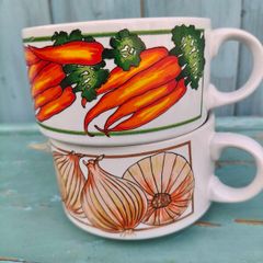 2 x Vintage Soup Mugs/Bowls
