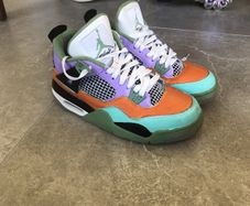 air jordan 4 seafoam lookalikes custom(GS) size 5.5uk btw