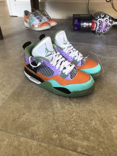 air jordan 4 seafoam lookalikes custom(GS) size 5.5uk btw