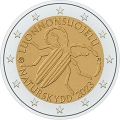 Finland 2 Euro Commemorative Coin 2023 - The First Finnish Nature Conservation Act Insect . UNCIRCULATED.