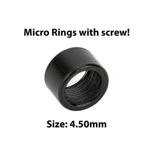 Micro Rings With Screw For Hair Extension I Tip Beads - 4.5mm - Black #1