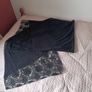 Black knit scarf / wrap with lace border Image 5