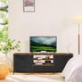 TV Stand Cabinet, TV Unit TV Console Table with 5 Drawers Storage Organizers, Entertainment Center with Open Shelf for Living Room, Bedroom (Black) Image 2