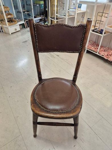 Small Antique beechwood walnut stained  small bistro chair circa 1910