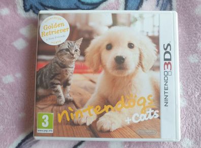 Nintendogs + Cats - Golden Retriever + New Friends 3DS Mint Condition