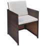 9 Piece Outdoor Dining Set with Cushions Poly Rattan Brown Image 4